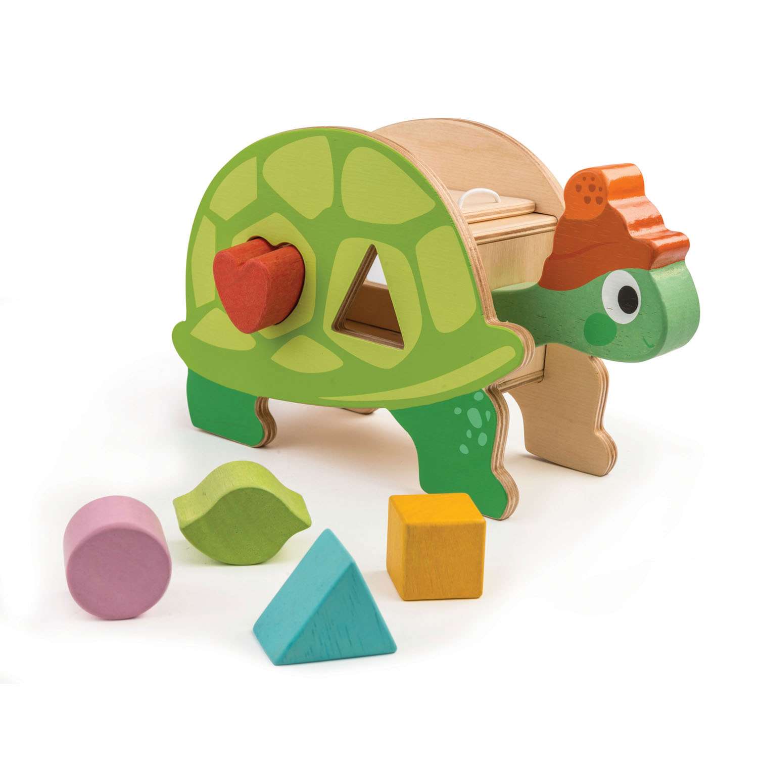 Tender Leaf Toys ของเล่นไม้ ของเล่นเสริมพัฒนาการ บล็อกหยอดรูปทรงเต่าน้อย Tortoise Shape Sorter
