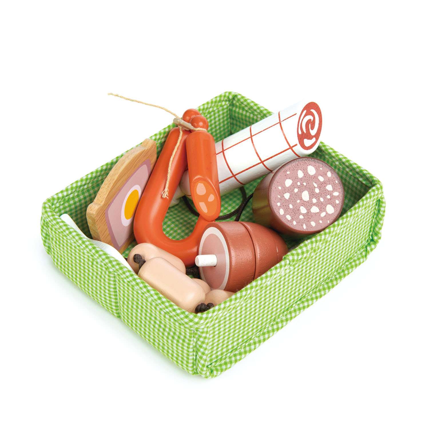 Tender Leaf Toys ของเล่นไม้ ของเล่นบทบาทสมมติ ตะกร้าเนื้อสัตว์ Charcuterie Crate