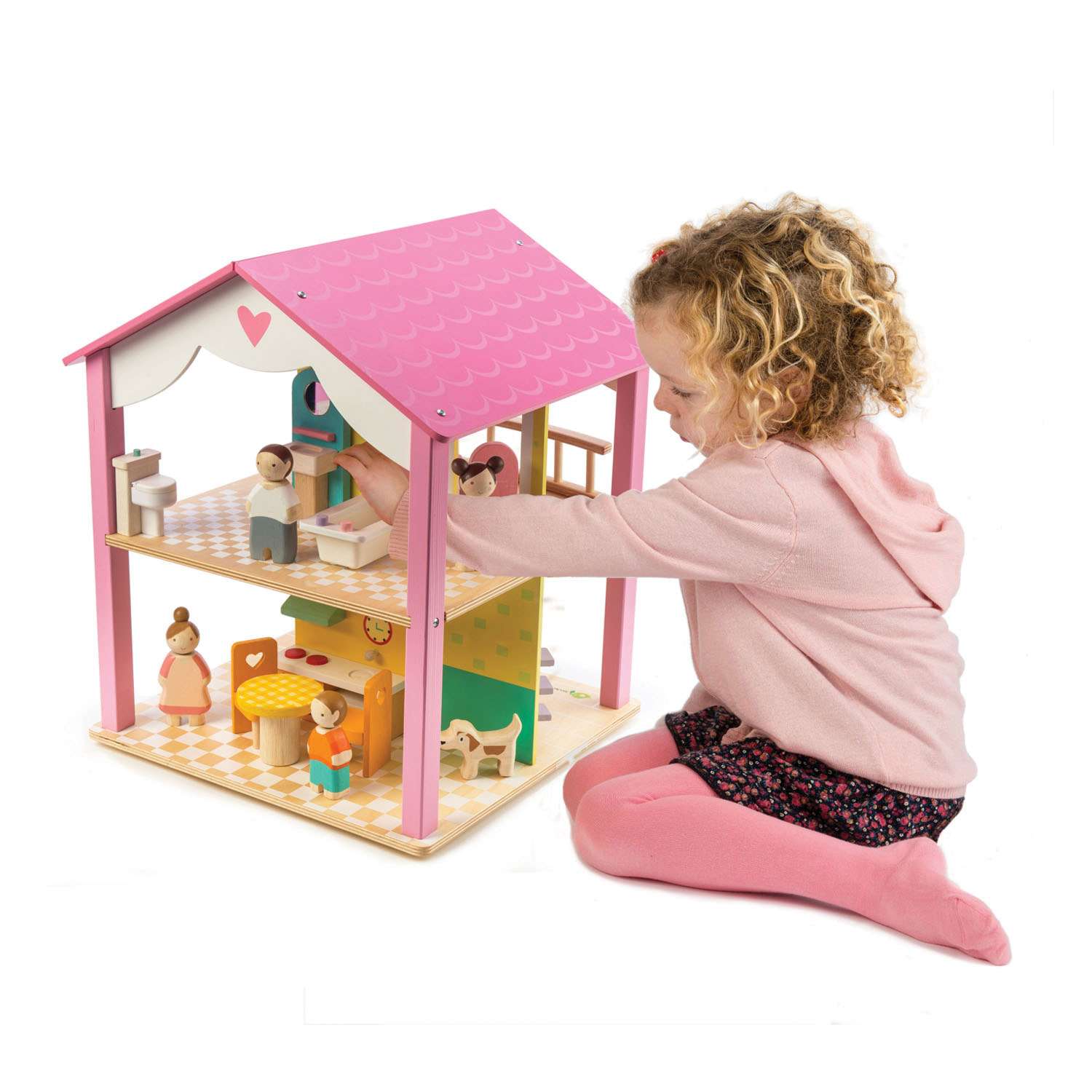 Tender Leaf Toys ของเล่นไม้ บ้านตุ๊กตา บ้านพิ้งค์ลีฟ Pink Leaf House