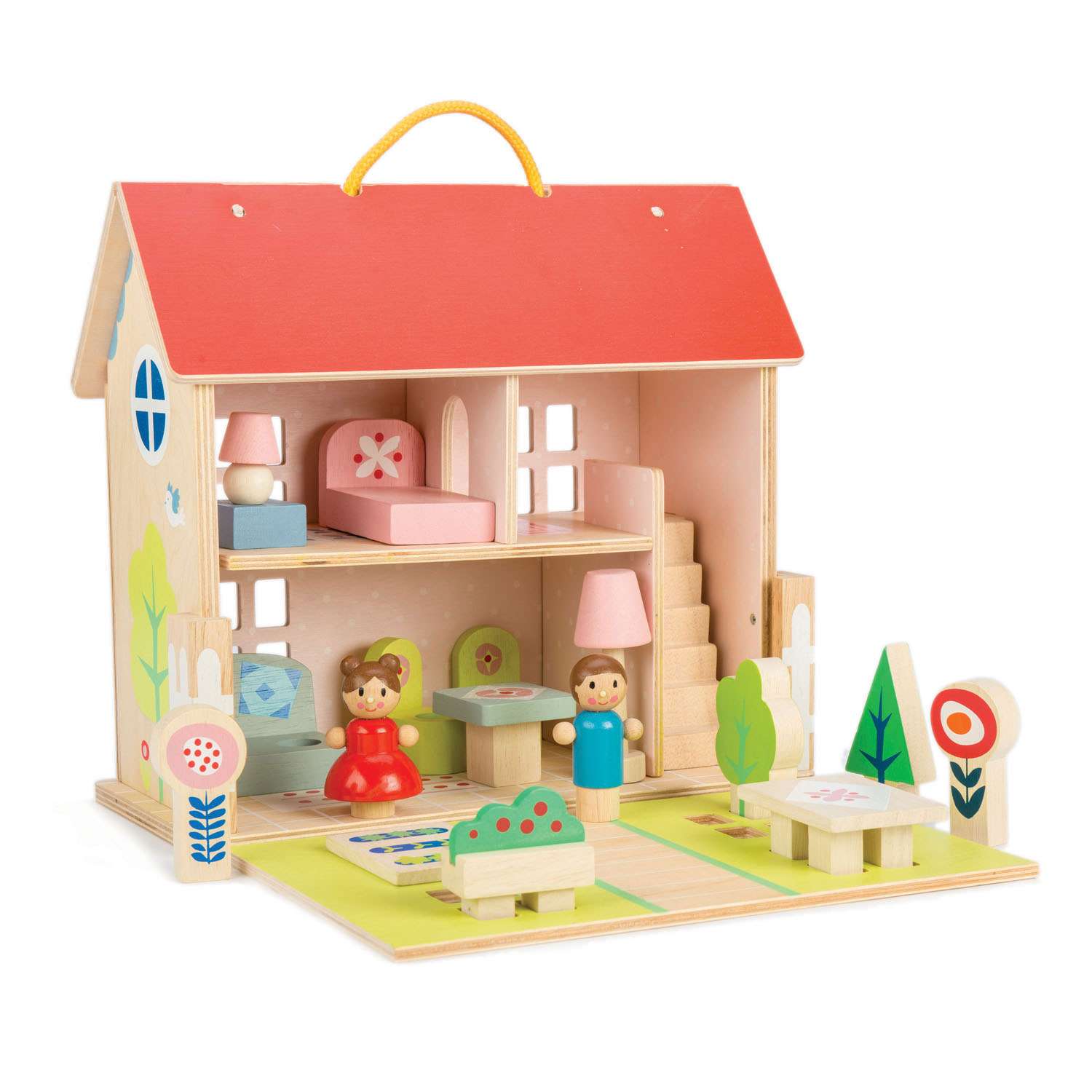 Tender Leaf Toys ของเล่นไม้ บ้านตุ๊กตา บ้านตุ๊กตาแบบพกพา Dolls House Set