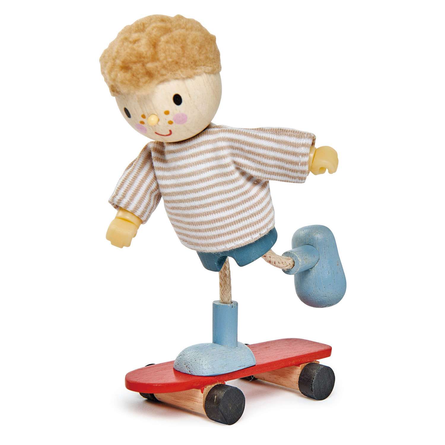 Tender Leaf Toys ของเล่นไม้ ตุ๊กตา เอ็ดเวิร์ดและสเก็ตบอร์ด Edward and His Skateboard