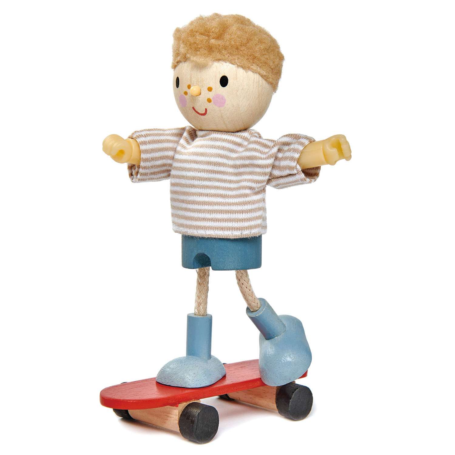 Tender Leaf Toys ของเล่นไม้ ตุ๊กตา เอ็ดเวิร์ดและสเก็ตบอร์ด Edward and His Skateboard