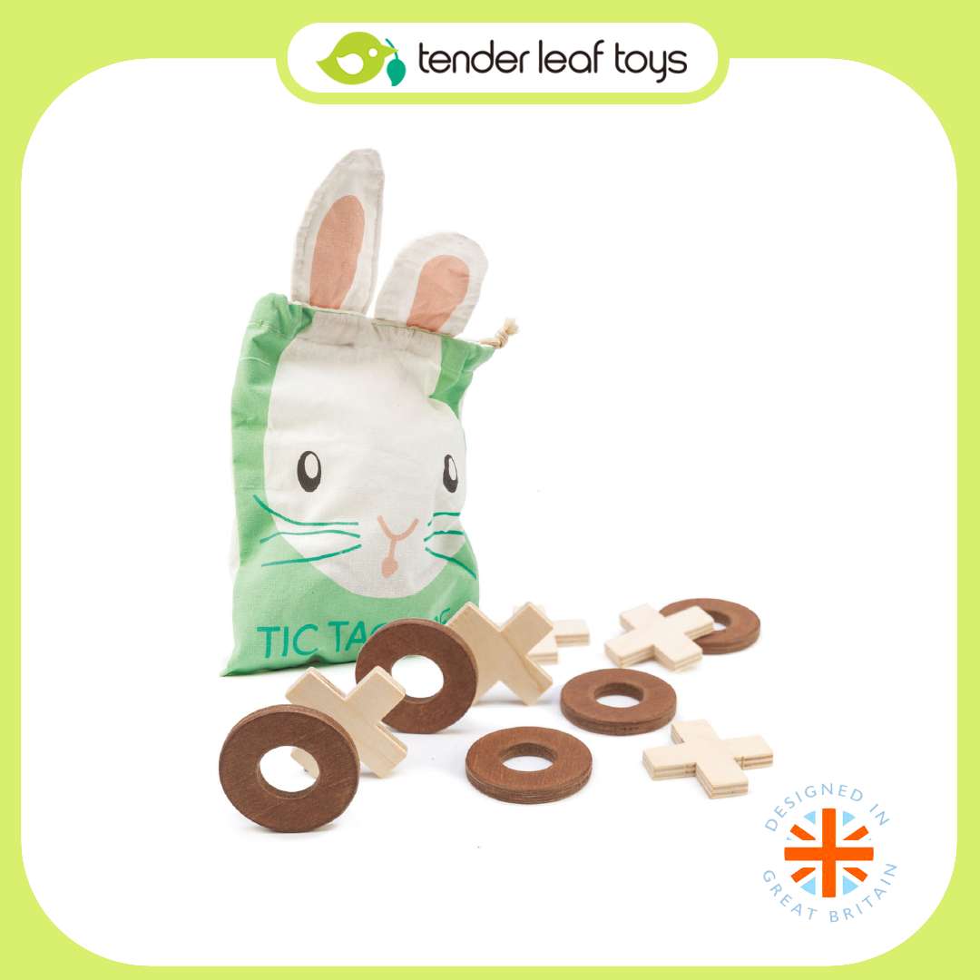 Tender Leaf Toys ของเล่นไม้ ของเล่นเสริมพัฒนาการ ชุดกระต่าย โอเอ็กซ์ Tic Tac Toe