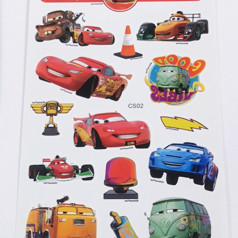 สติ๊กเกอร์ แทททู สำหรับเด็ก เซตละ 4 แผ่น ลาย Pixar Cars Tattoo stickers