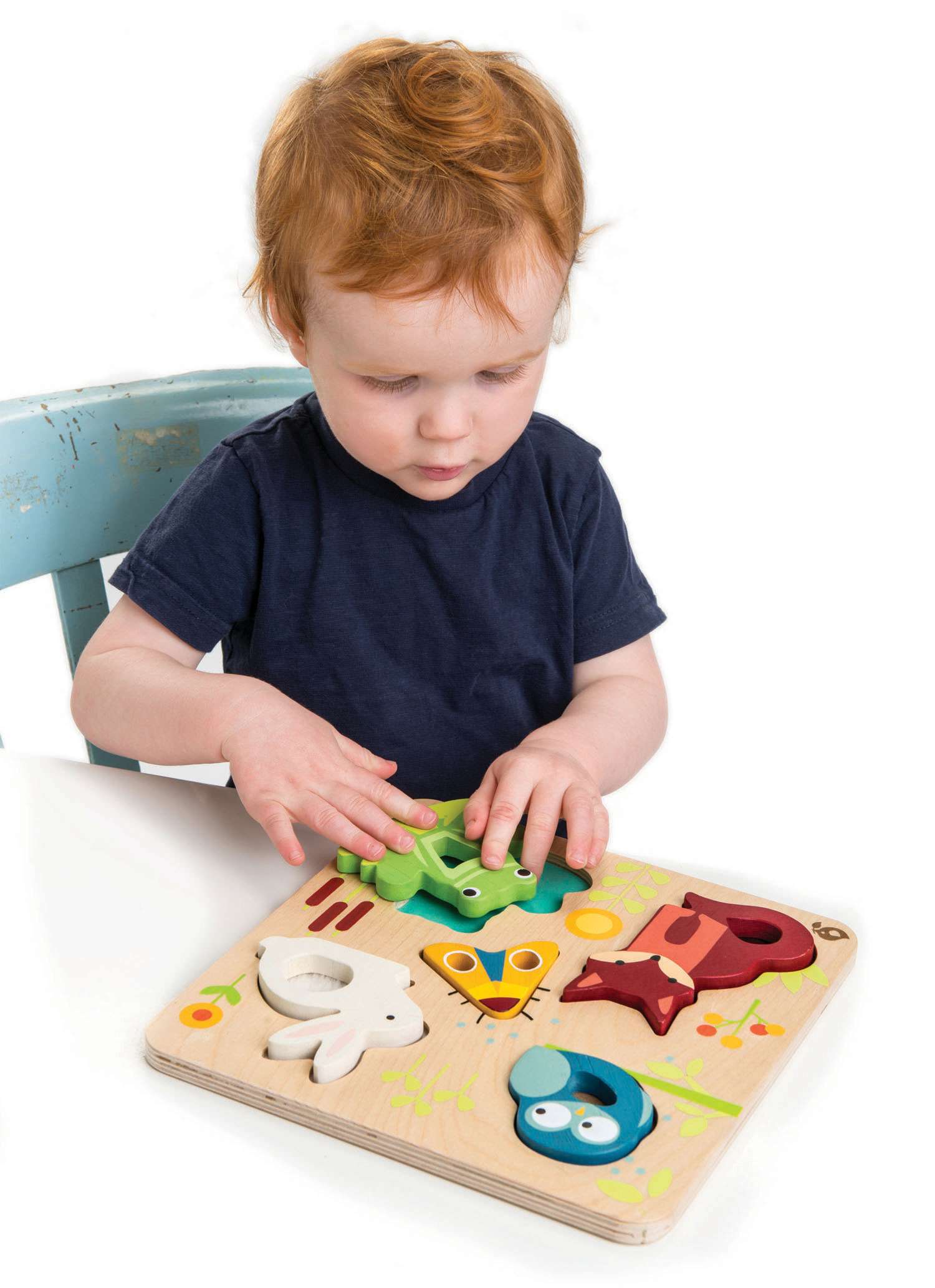 Tender Leaf Toys ของเล่นไม้ของเล่นเสริมพัฒนาการ บอร์ดกระตุ้นประสาทสัมผัสลายสัตว์Touchy Feely Animals