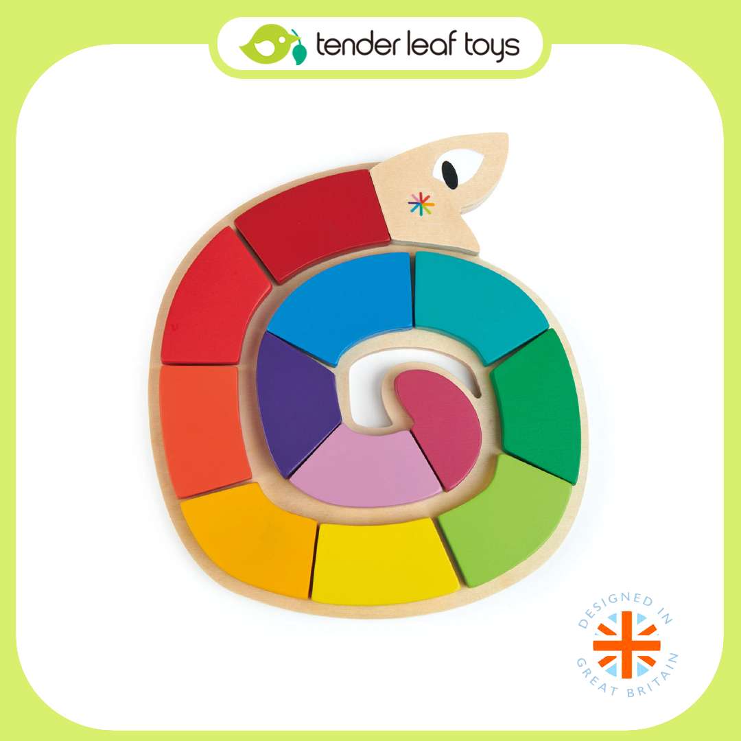 Tender Leaf Toys ของเล่นไม้ ของเล่นเสริมพัฒนาการ ตัวต่องูน้อย Colour Me Happy