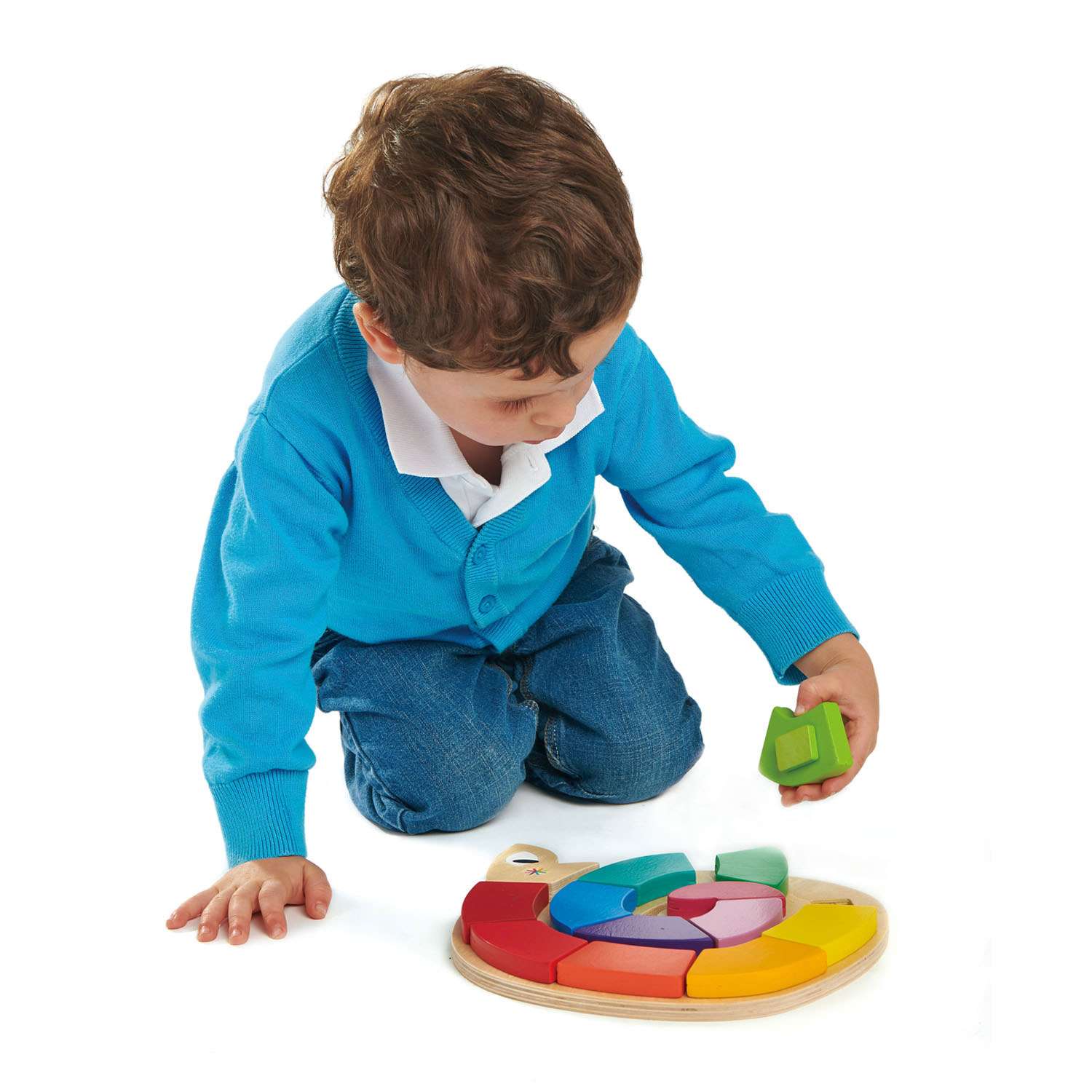 Tender Leaf Toys ของเล่นไม้ ของเล่นเสริมพัฒนาการ ตัวต่องูน้อย Colour Me Happy